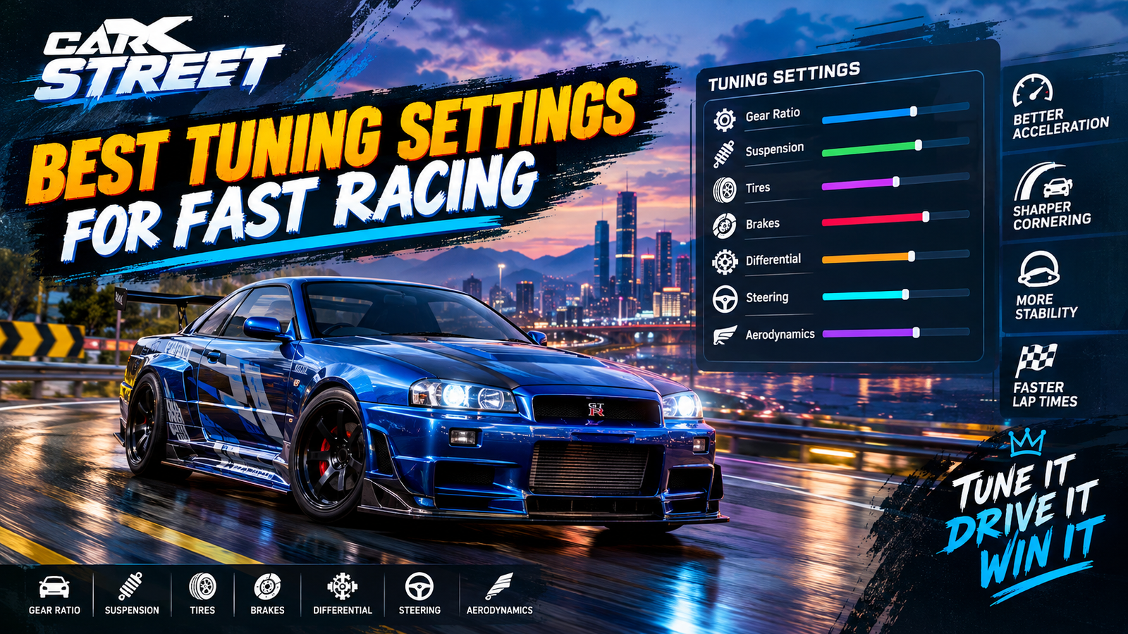 CarX Street best tuning settings for fast racing